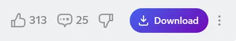 QSaver Download button on Dzen