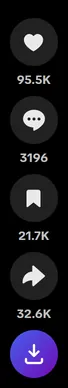 Кнопка «Скачать» QSaver на TikTok